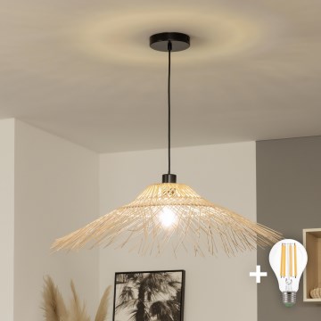 Brilagi - LED полилей на кабел CERIA BOHO 1xE27/40W/230V диаметър 100 см бамбук