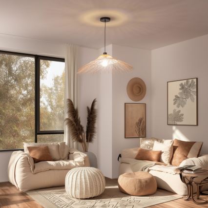 Brilagi - LED полилей на кабел CERIA BOHO 1xE27/40W/230V диаметър 100 см бамбук