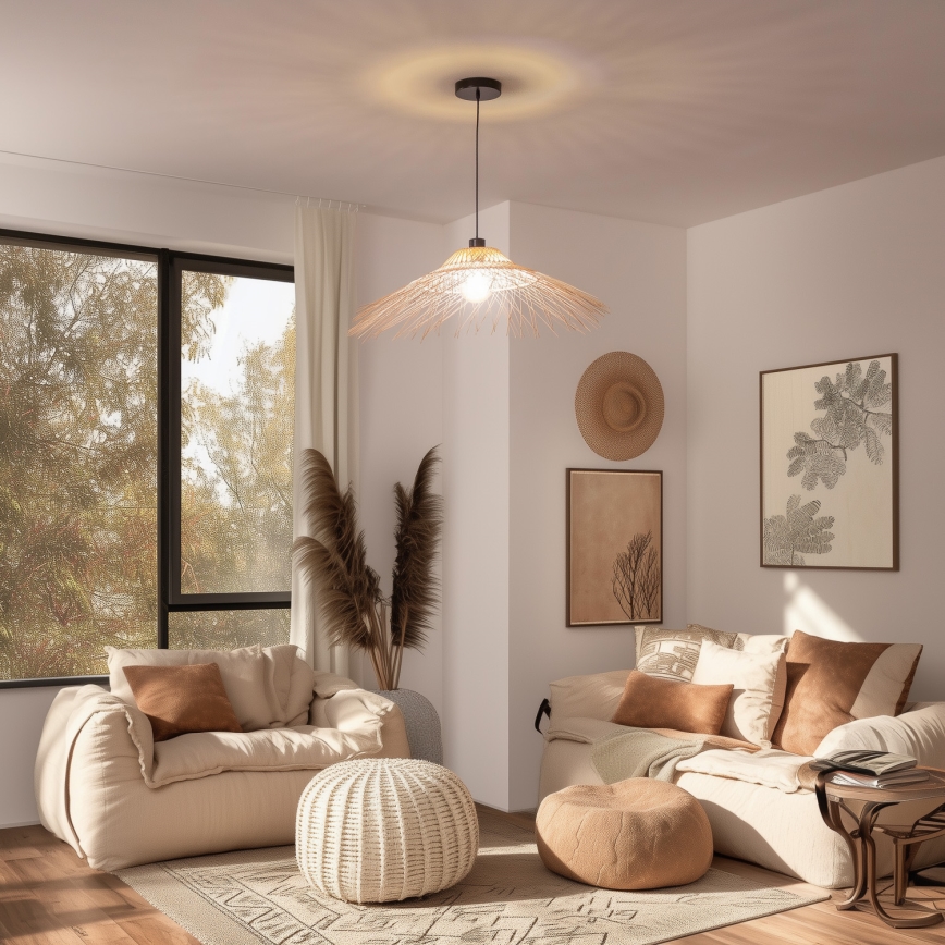 Brilagi - LED полилей на кабел CERIA BOHO 1xE27/40W/230V диаметър 100 см бамбук