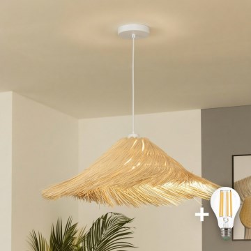 Brilagi - LED полилей на кабел CERIA BOHO 1xE27/40W/230V, диаметър 100 см, ратан