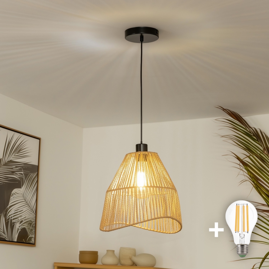 Brilagi - LED полилей на кабел CERIA BOHO 1xE27/40W/230V, диаметър 30 см, кафяв