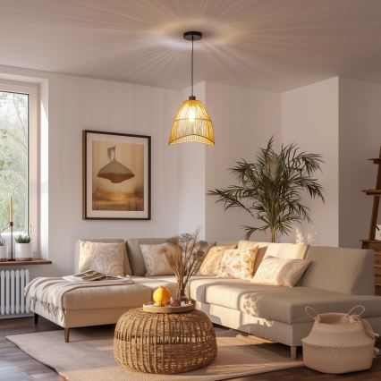 Brilagi - LED полилей на кабел CERIA BOHO 1xE27/40W/230V, диаметър 30 см, кафяв