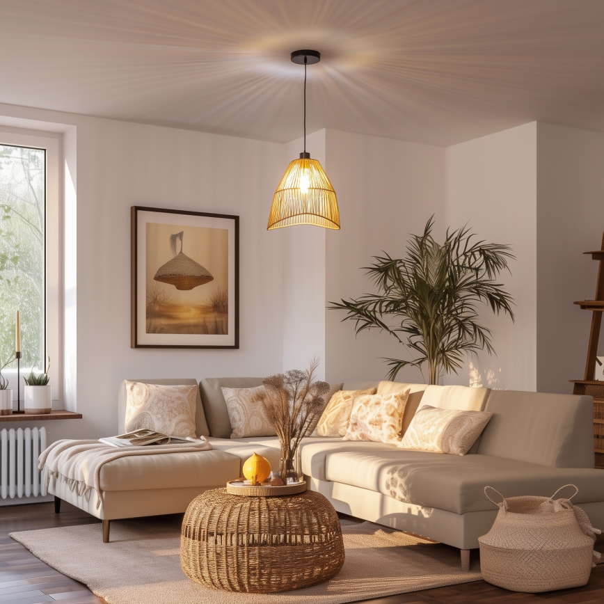 Brilagi - LED полилей на кабел CERIA BOHO 1xE27/40W/230V, диаметър 30 см, кафяв