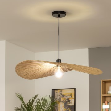 Brilagi - LED полилей на кабел CERIA BOHO 1xE27/40W/230V, диаметър 80 см, рафия