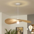 Brilagi - LED полилей на кабел CERIA BOHO 1xE27/40W/230V, диаметър 80 см, рафия