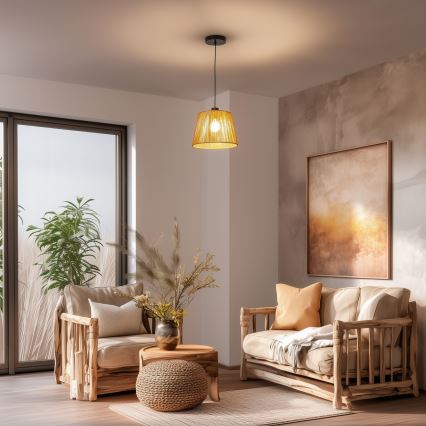 Brilagi - LED полилей на кабел CERIA BOHO 1xE27/40W/230V Ø 28 см кафяв