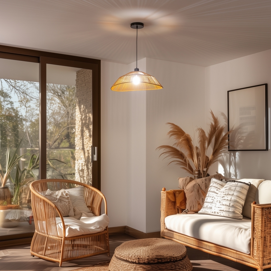 Brilagi - LED полилей на кабел CERIA BOHO 1xE27/40W/230V Ø 50 см кафяв