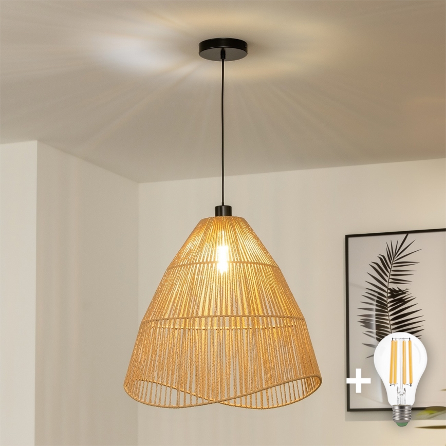 Brilagi - LED полилей на кабел CERIA BOHO 1xE27/40W/230V Ø 50 см кафяв