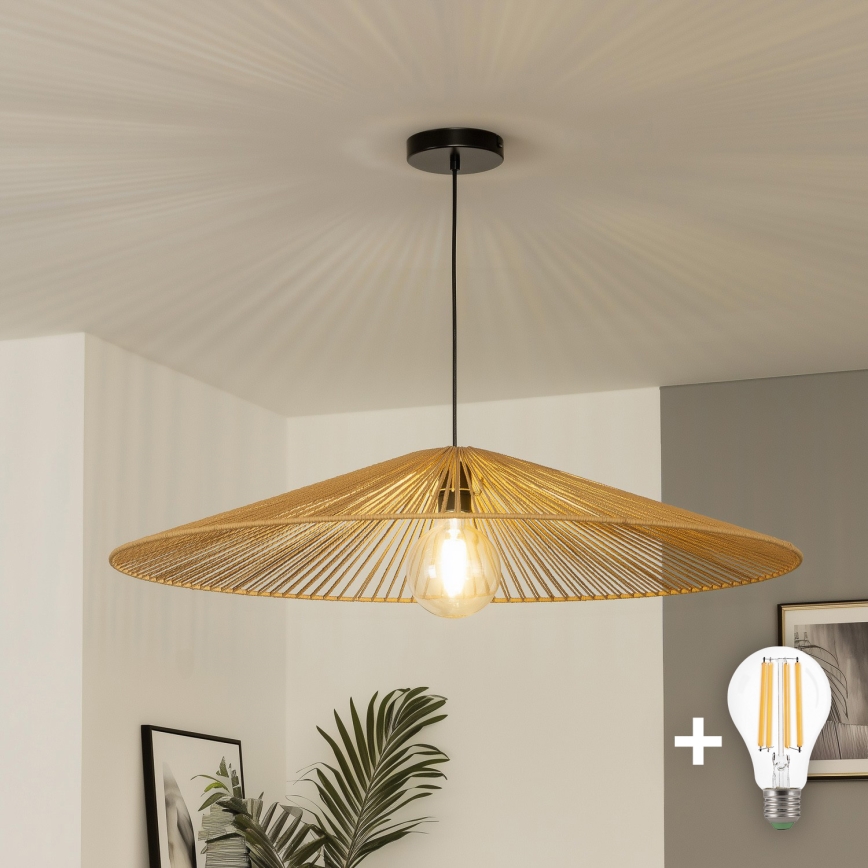 Brilagi - LED полилей на кабел CERIA BOHO 1xE27/40W/230V Ø 90 см, кафяв