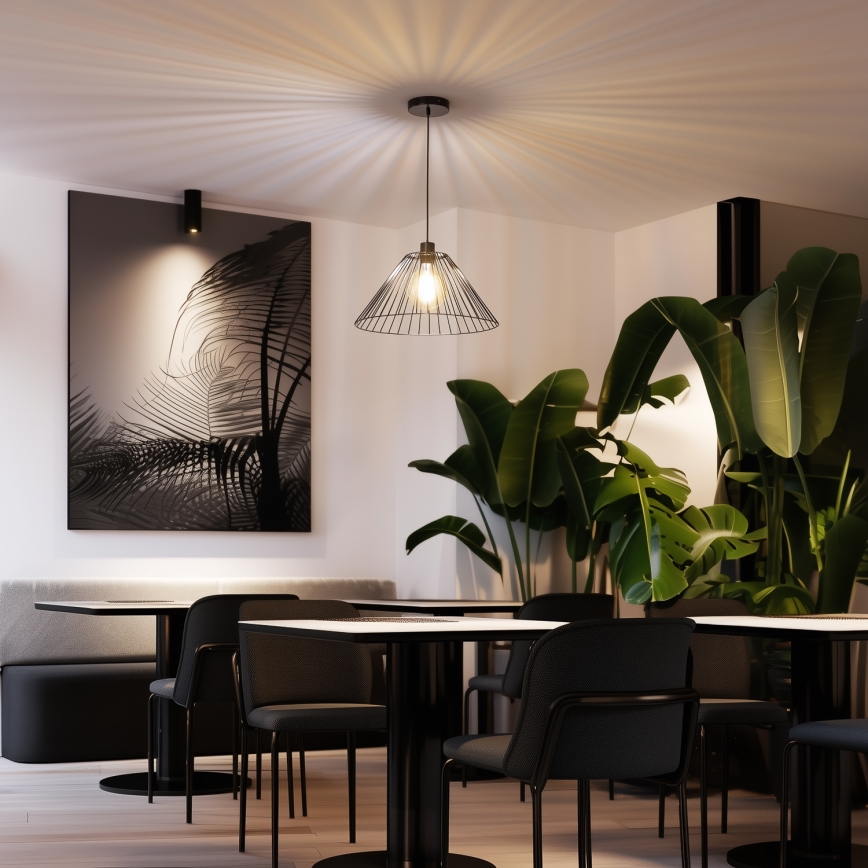 Brilagi - LED полилей на кабел CERIA WIRE 1xE27/40W/230V диаметър 45 см черен