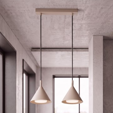 BRILAGI - LED Полилей на кабел CONE DOUBLE 2xGX53/15W/230V бежов