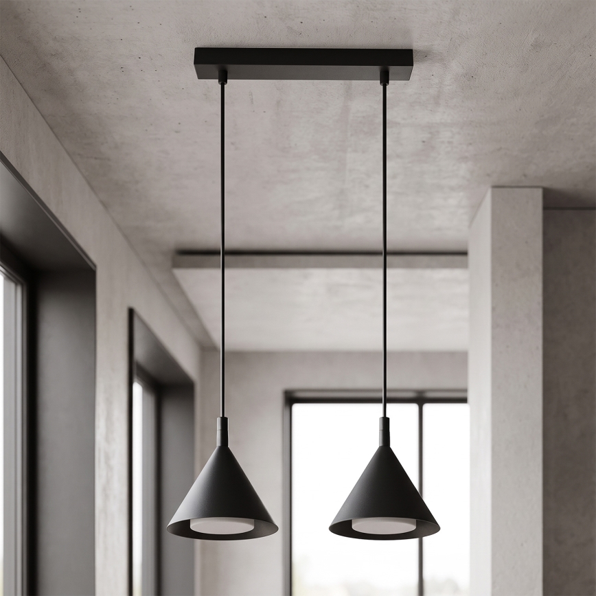 BRILAGI - LED Полилей на кабел CONE DOUBLE 2xGX53/15W/230V черен