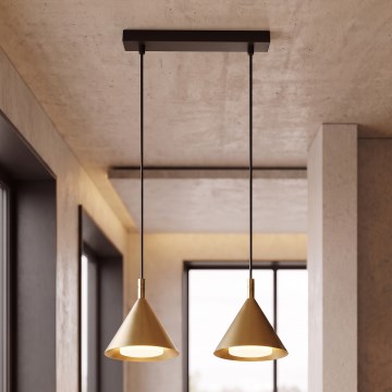 BRILAGI - LED Полилей на кабел CONE DOUBLE 2xGX53/15W/230V златен