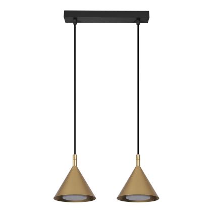 BRILAGI - LED Полилей на кабел CONE DOUBLE 2xGX53/15W/230V златен