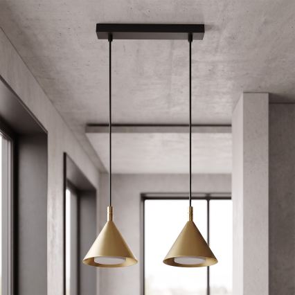 BRILAGI - LED Полилей на кабел CONE DOUBLE 2xGX53/15W/230V златен