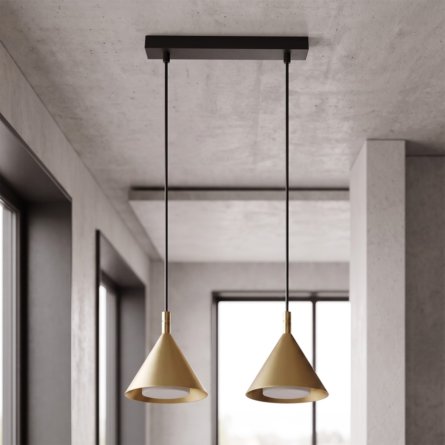 BRILAGI - LED Полилей на кабел CONE DOUBLE 2xGX53/15W/230V златен