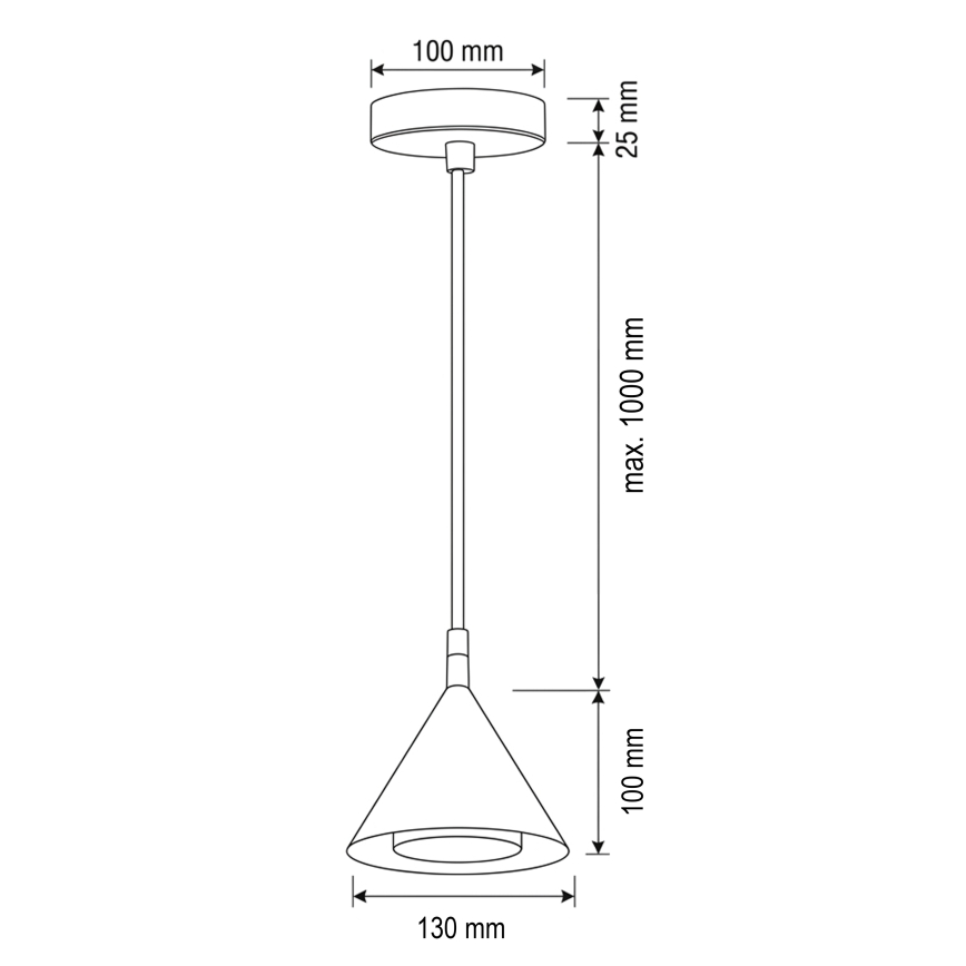 BRILAGI - LED Полилей на кабел CONE SINGLE 1xGX53/15W/230V златен
