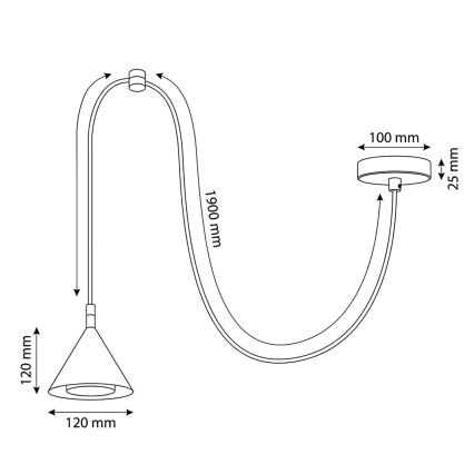 BRILAGI - LED Полилей на кабел CONE SINGLE SPIDER 1xGX53/15W/230V бял