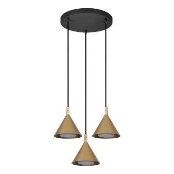 BRILAGI - LED Полилей на кабел CONE TRIPLE ROUND 3xGX53/15W/230V златен