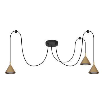 BRILAGI - LED Полилей на кабел CONE TRIPLE SPIDER 3xGX53/15W/230V златист