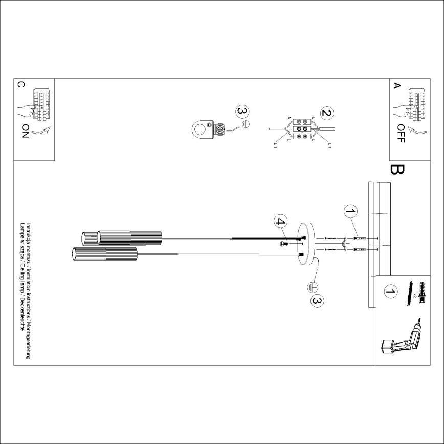 Brilagi - LED полилей на кабел CRESTO 3xGU10/10W/230V червен