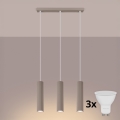 BRILAGI - LED полилей на кабел CRESTO 3xGU10/10W/230V таупе