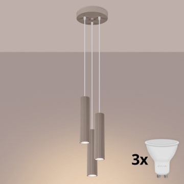 Brilagi - LED полилей на кабел CRESTO 3xGU10/10W/230V таупе