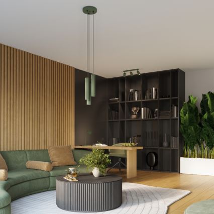 Brilagi - LED полилей на кабел CRESTO 3xGU10/10W/230V зелен