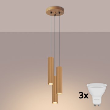 Brilagi - LED полилей на кабел CRESTO 3xGU10/10W/230V златист