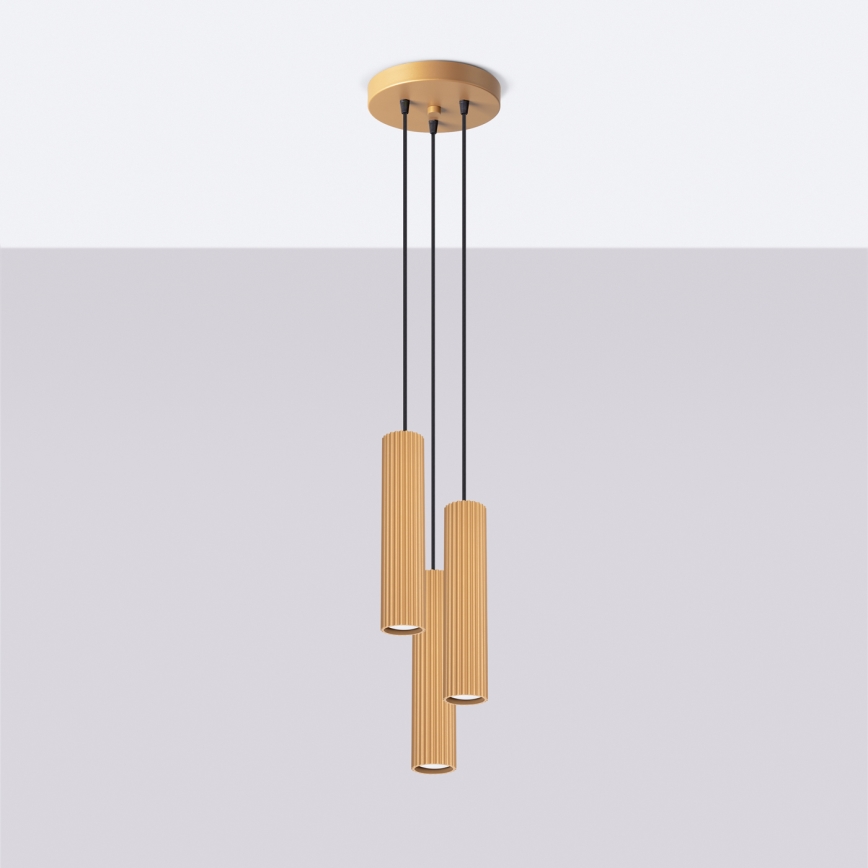 Brilagi - LED полилей на кабел CRESTO 3xGU10/10W/230V златист