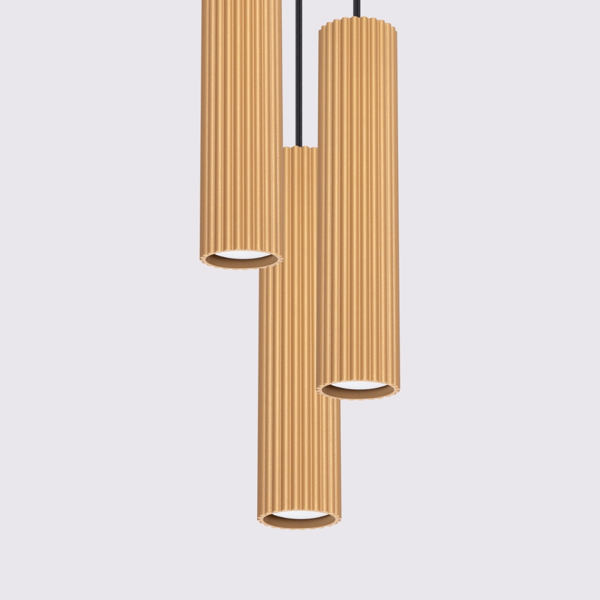 Brilagi - LED полилей на кабел CRESTO 3xGU10/10W/230V златист