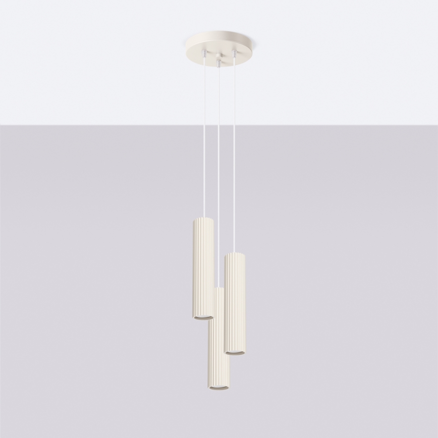 Brilagi - LED полилей на кабел CRESTO 3xGU10/10W/230V кремав