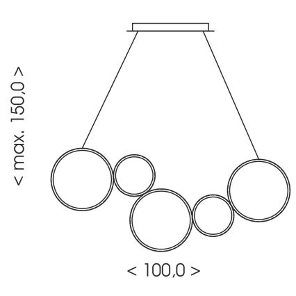 Brilagi - LED полилей на кабел ECHO LED/60W/230V 4000K 100 см черен