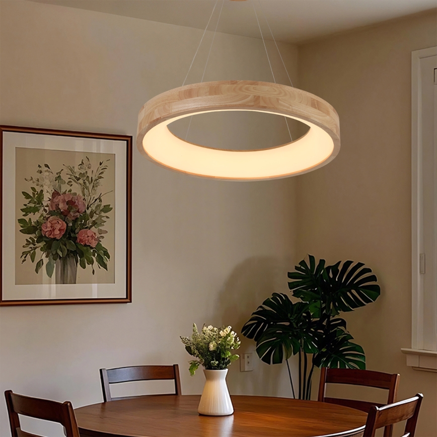Brilagi - подвесен LED полилей на кабел FALCON WOOD LED/40W/230V 3000/4000/6000K Ø 60 см дърво