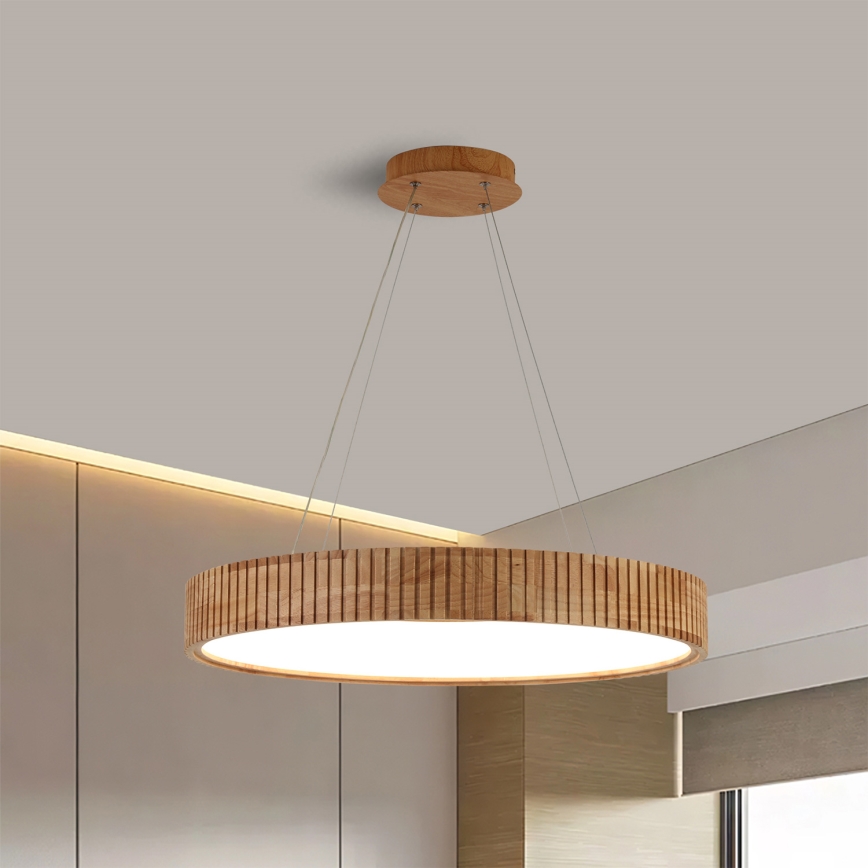 Brilagi - LED полилей на кабел FALCON WOOD MODERN LED/40W/230V 3000/4000/6000K диаметър 60 cm дърво