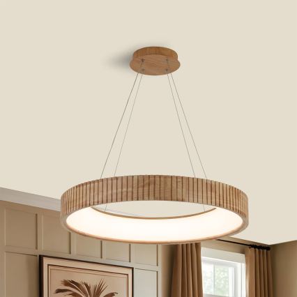 Brilagi - LED полилей на кабел FALCON WOOD MODERN LED/40W/230V 3000/4000/6000K диаметър 60 cm дърво