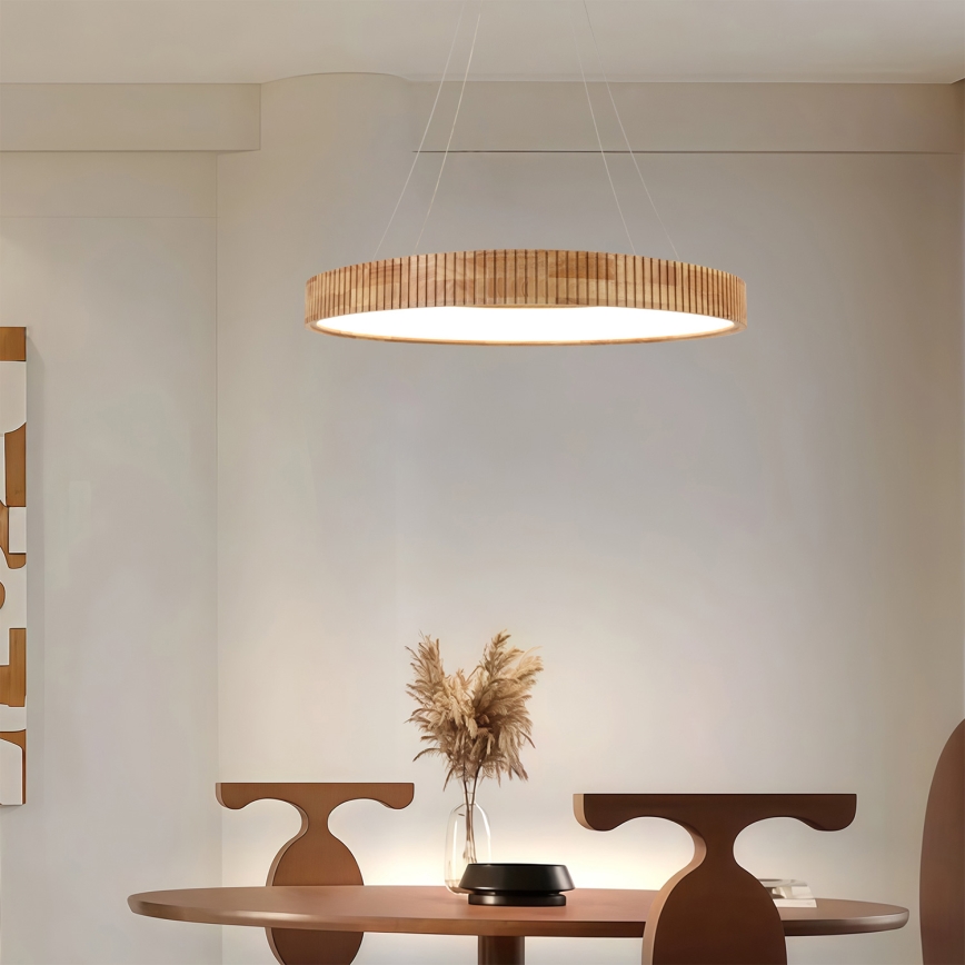 Brilagi - LED полилей на кабел FALCON WOOD MODERN LED/60W/230V 3000/4000/6000K Ø 80 см дърво