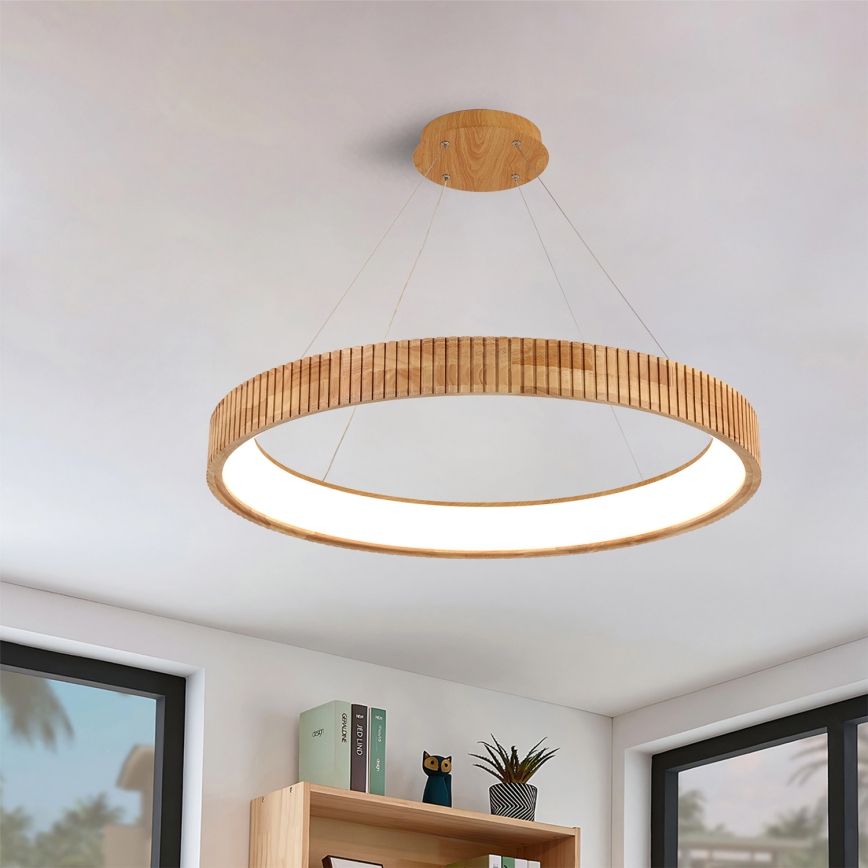 Brilagi - LED полилей на кабел FALCON WOOD MODERN LED/60W/230V 3000/4000/6000K Ø 80 см дърво