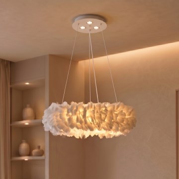 Brilagi - LED полилей на кабел FEATHER 3xE27/40W/230V + 3xLED/3W Ø 40 см бял