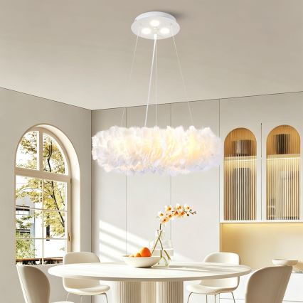 BRILAGI - LED полилей на кабел FEATHER 3xE27/40W/230V + 3xLED/3W Ø 40 см бял