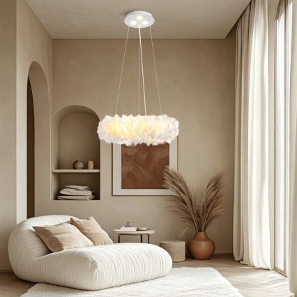 BRILAGI - LED полилей на кабел FEATHER 3xE27/40W/230V + 3xLED/3W Ø 40 см бял