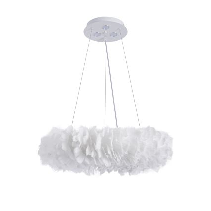 Brilagi - LED полилей на кабел FEATHER 3xE27/40W/230V + 3xLED/3W, Ø 50 cm, бял