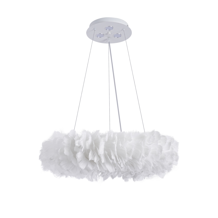 Brilagi - LED полилей на кабел FEATHER 3xE27/40W/230V + 3xLED/3W, Ø 50 cm, бял
