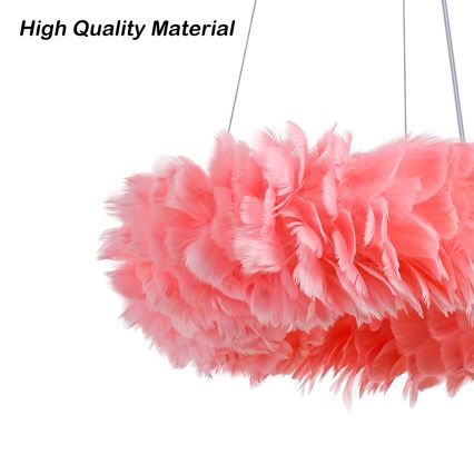 BRILAGI - LED полилей на кабел FEATHER 3xE27/40W/230V + 3xLED/3W Ø 50 см, розов