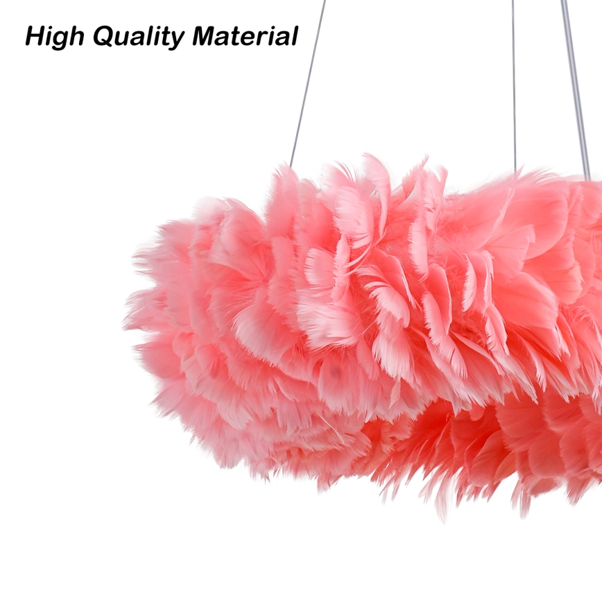 BRILAGI - LED полилей на кабел FEATHER 3xE27/40W/230V + 3xLED/3W Ø 50 см, розов