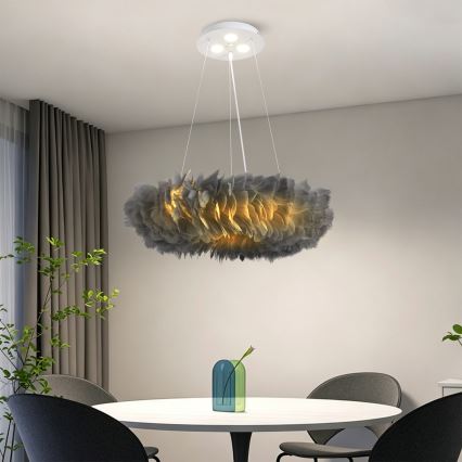 BRILAGI - LED полилей на кабел FEATHER 3xE27/40W/230V + 3xLED/3W Ø 50 см сив
