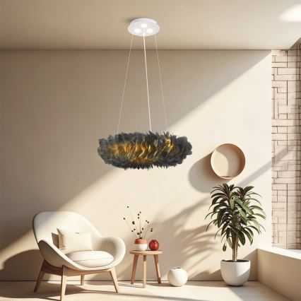 BRILAGI - LED полилей на кабел FEATHER 3xE27/40W/230V + 3xLED/3W Ø 50 см сив