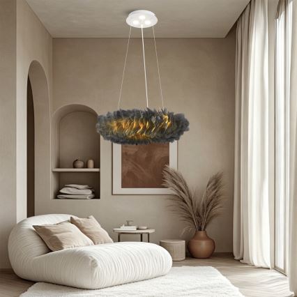 BRILAGI - LED полилей на кабел FEATHER 3xE27/40W/230V + 3xLED/3W Ø 50 см сив