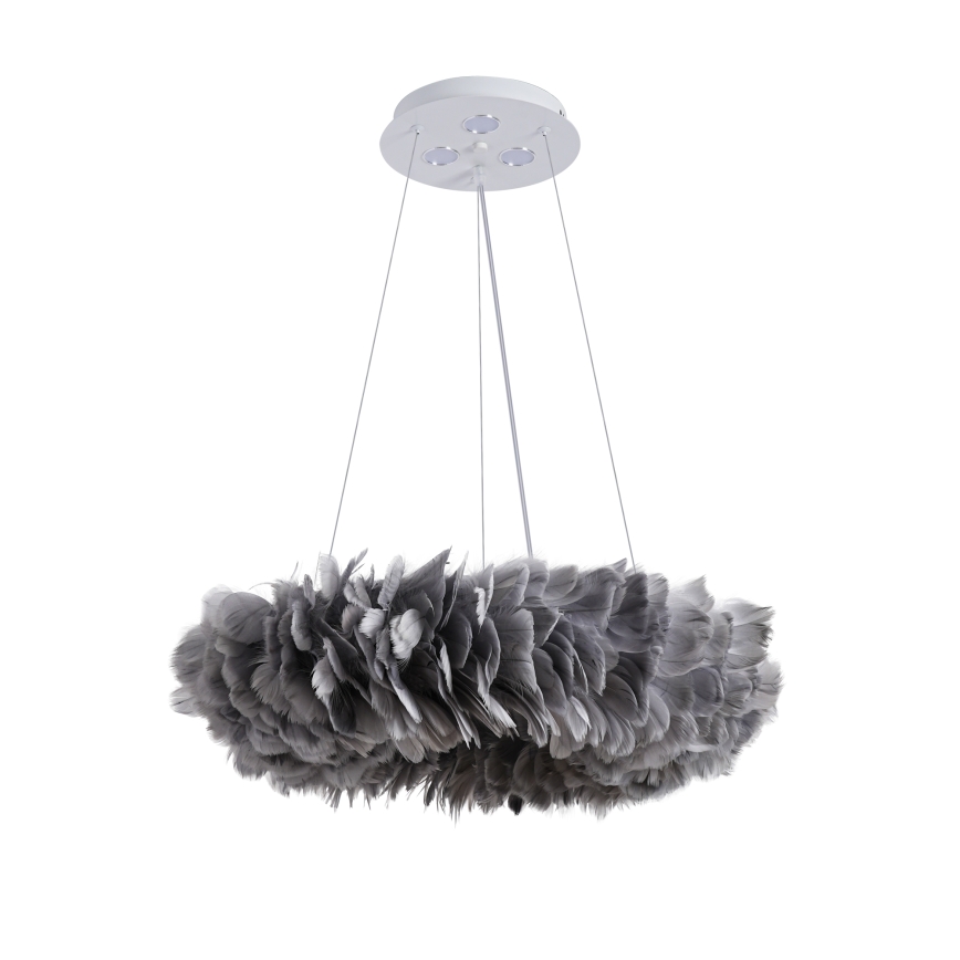 Brilagi - LED полилей на кабел FEATHER 3xE27/40W/230V + 3xLED/3W Ø 50 см сив