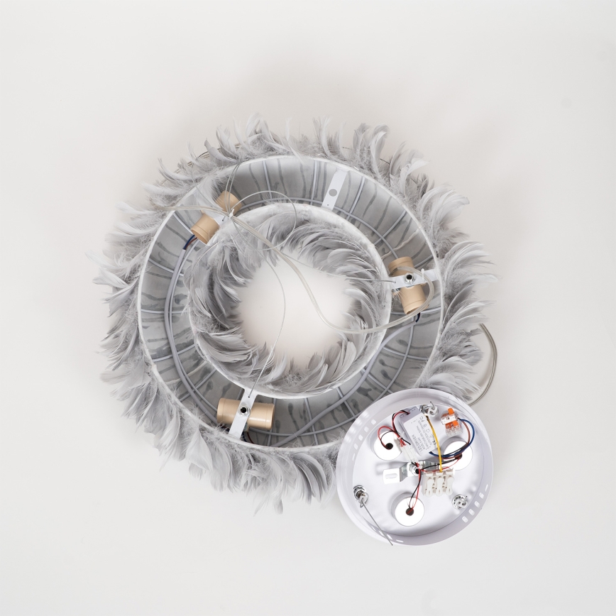 BRILAGI - LED полилей на кабел FEATHER 3xE27/40W/230V + 3xLED/3W Ø 50 см сив